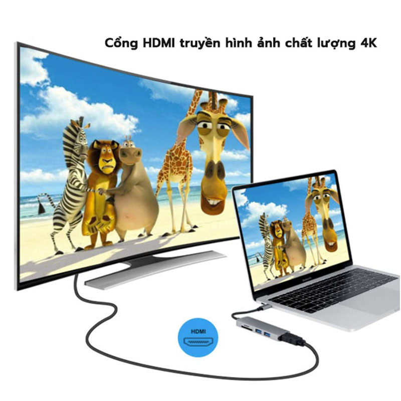cong chuyen type c to hdmi 5in1 adapter h2